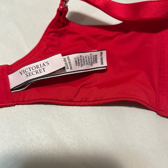 Victoria's Secret Red Plunge Bra with Molded Cups - Picture 3 of 7